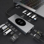 Docking station USB HUB di tipo C BX15W con funzione di ricarica wireless, BX15W