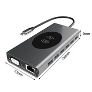 Docking station USB HUB di tipo C BX15W con funzione di ricarica wireless, BX15W