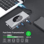 Docking station USB HUB di tipo C BX15W con funzione di ricarica wireless, BX15W