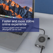 Docking station USB HUB di tipo C BX15W con funzione di ricarica wireless, BX15W