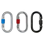 XINDA XDQ96068 Attrezzatura da esterno Arrampicata Blocco principale Moschettone Blocco in acciaio a forma di O Blocco con fibbia in filo, XINDA XDQ96068(Black), XINDA XDQ96068(Silver Red), XINDA XDQ96068(Silver Blue)