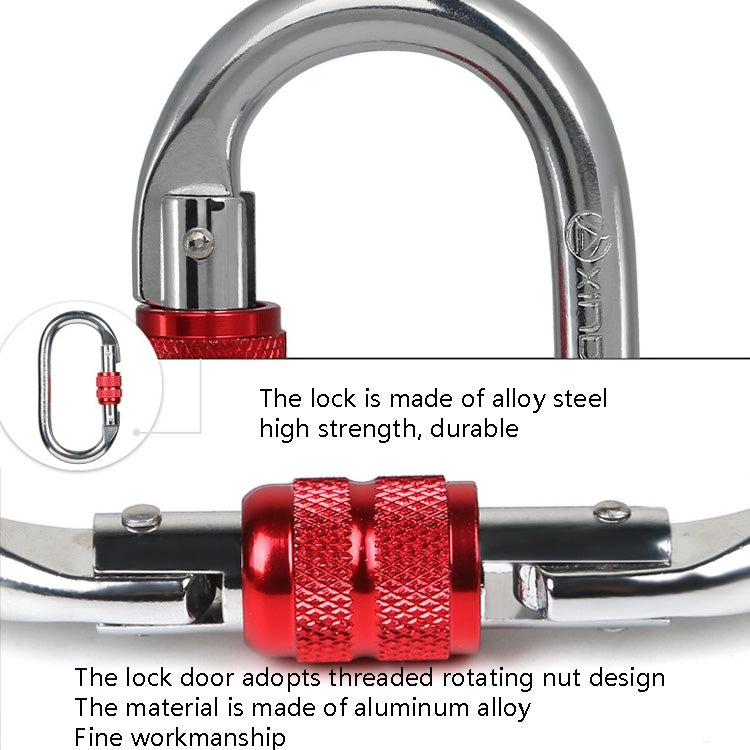 XINDA XDQ96068 Attrezzatura da esterno Arrampicata Blocco principale Moschettone Blocco in acciaio a forma di O Blocco con fibbia in filo, XINDA XDQ96068(Black), XINDA XDQ96068(Silver Red), XINDA XDQ96068(Silver Blue)