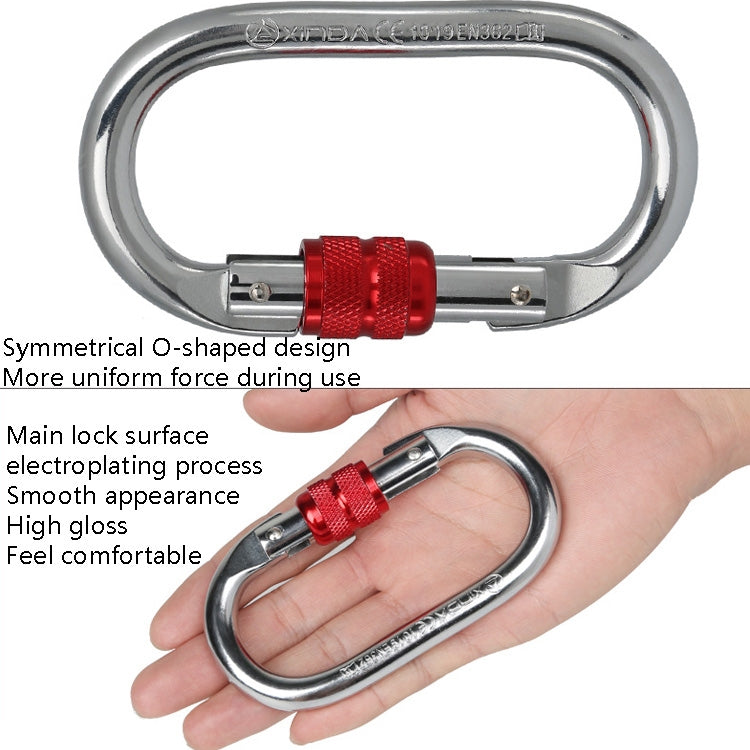 XINDA XDQ96068 Attrezzatura da esterno Arrampicata Blocco principale Moschettone Blocco in acciaio a forma di O Blocco con fibbia in filo, XINDA XDQ96068(Black), XINDA XDQ96068(Silver Red), XINDA XDQ96068(Silver Blue)