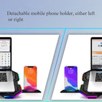 F12 6 Ventole USB Semiconduttore Computer Radiatore Supporto per notebook con supporto per telefono, Blue Light, Blue Light + RGB Light