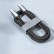 100W PD Fast Charge Type-C Cavo intrecciato di ricarica per sincronizzazione dati maschio-maschio, lunghezza:, 1m, 2m