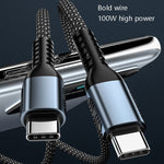 Cavo ricarica Type-C 100W PD intrecciato 1m 2m