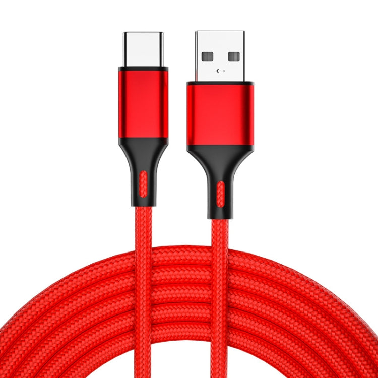 4 PCS 2.4A USB-C / Type-C a USB cavo dati di sincronizzazione di ricarica rapida intrecciato, lunghezza:, 0.25m (Red), 0.25m (Blue), 0.25m (Black), 0.25m (Silver), 1m (Red), 1m (Blue), 1m (Black), 1m (Silver), 1.5m (Red), 1.5m (Blue), 1.5m (Black)     ...