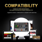 Mixer audio F998 con 16 effetti sonori e riduzione rumore