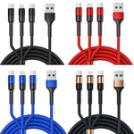Cavo dati 3 in 1 USB a Dual Type-C e Micro USB 1,25m
