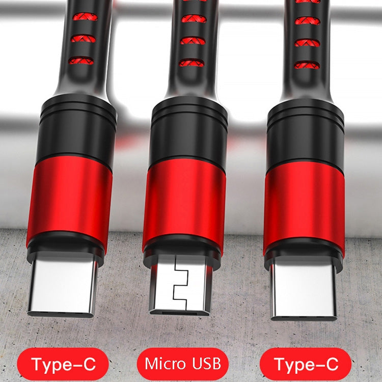 Cavo dati 3 in 1 USB a Dual Type-C e Micro USB 1,25m