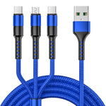 Cavo dati 3 in 1 USB a Dual Type-C e Micro USB 1,25m