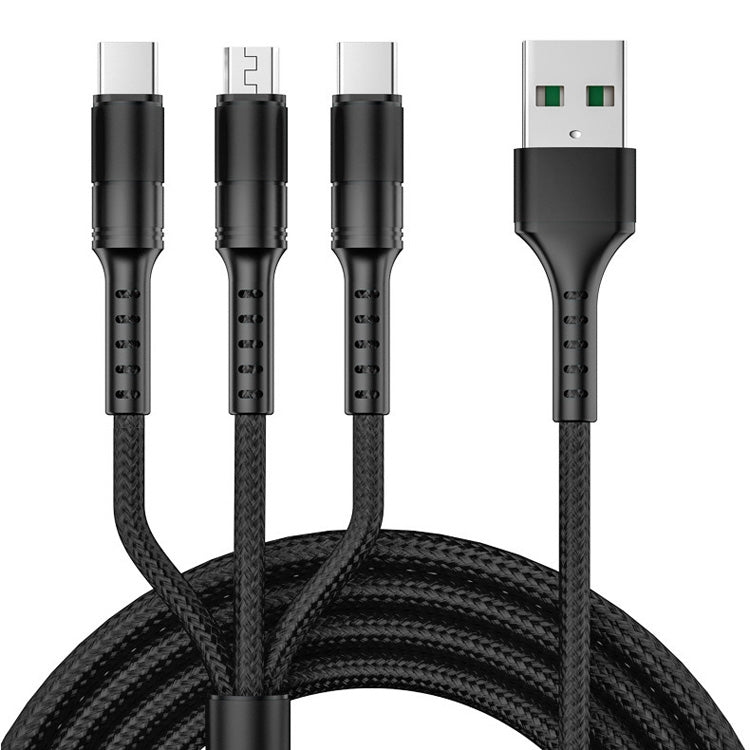 Cavo dati 3 in 1 USB a Dual Type-C e Micro USB 1,25m