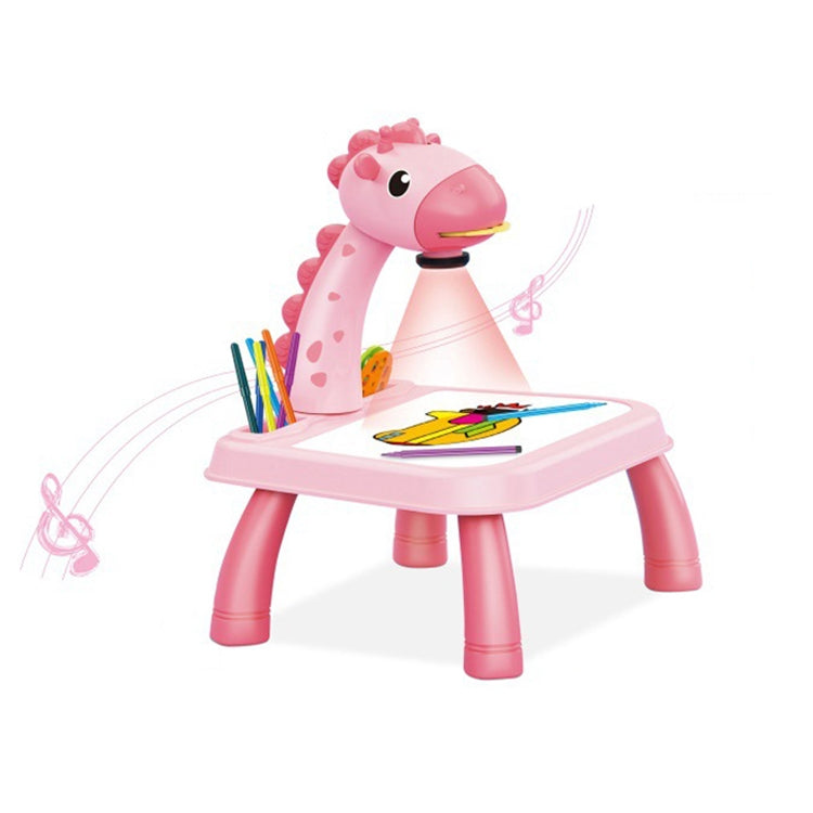 Lavagna giocattolo multifunzionale per pittura a proiezione per bambini, senza penna ad acquerello, stile:, Giraffe Yellow, Blue (No Projection), Pink (No Projection), Giraffe Pink, Dinosaur Blue, Dinosaur Pink