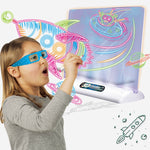 Tavolo da disegno per bambini 3D luminoso multifunzionale, senza penna ad acquerello, stile:, 3D Space, 3D Dinosaur, 3D Ocean, Luminous Space, Luminous Ocean, Luminous Dinosaur