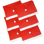 Copertura posteriore della sedia Cappello rosso di Babbo Natale per l'arredamento di Capodanno, Santa Clause