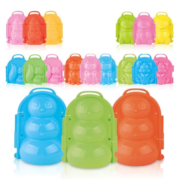 3 PCS Bambini Inverno Giocattolo all'aperto 3D Snow & Sand Mold Tool, Consegna colori casuali, Stile:, 3 PCS Elf, 3 PCS Bear, 3 PCS Cat, 3 PCS Squirrel, 3 PCS Rabbit