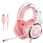 Heir Audio Cuffie cablate da gioco montate sulla testa con microfono, X9 Single Hole (Black), X9 Double Hole (Black), X9 Double Hole (White), X9 Double Hole (Pink), X9 7.1 Version (Black), X9 7.1 Version (White), X9  7.1 Version (Pink)                 ...