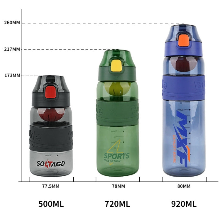 8012 Bollitore fitness antiurto per tazza sportiva per esterni di grande capacità, capacità:, 500ml (Pearl White), 500ml (Black Gray), 500ml (Storm Purple), 500ml (Storm Orange), 500ml (Storm Green), 500ml (Storm Blue), 720ml (Pearl White)             ...