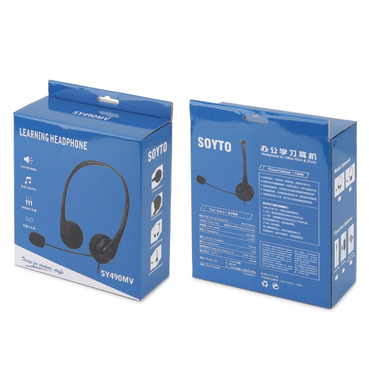 SOYTO SY490 Cuffie per computer per l'istruzione degli studenti della classe di rete dell'ufficio di insegnamento, stile:, Double Ear Black 3.5mm, Double Ear Black USB, Double Ear Black Separation USB
