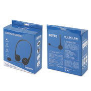 SOYTO SY490 Cuffie per computer per l'istruzione degli studenti della classe di rete dell'ufficio di insegnamento, stile:, Double Ear Black 3.5mm, Double Ear Black USB, Double Ear Black Separation USB