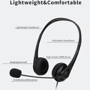 SOYTO SY490 Cuffie per computer per l'istruzione degli studenti della classe di rete dell'ufficio di insegnamento, stile:, Double Ear Black 3.5mm, Double Ear Black USB, Double Ear Black Separation USB
