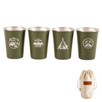 4 pezzi / set tazza da picnic all'aperto in acciaio inossidabile, With Storage Bag (White), With Storage Bag (Black), With Storage Bag (Army Green), With Storage Bag (Dark Blue), With Storage Bag+Silicone Holder (White)                                 ...