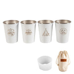 4 pezzi / set tazza da picnic all'aperto in acciaio inossidabile, With Storage Bag (White), With Storage Bag (Black), With Storage Bag (Army Green), With Storage Bag (Dark Blue), With Storage Bag+Silicone Holder (White)                                 ...