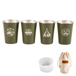 4 pezzi / set tazza da picnic all'aperto in acciaio inossidabile, With Storage Bag (White), With Storage Bag (Black), With Storage Bag (Army Green), With Storage Bag (Dark Blue), With Storage Bag+Silicone Holder (White)                                 ...