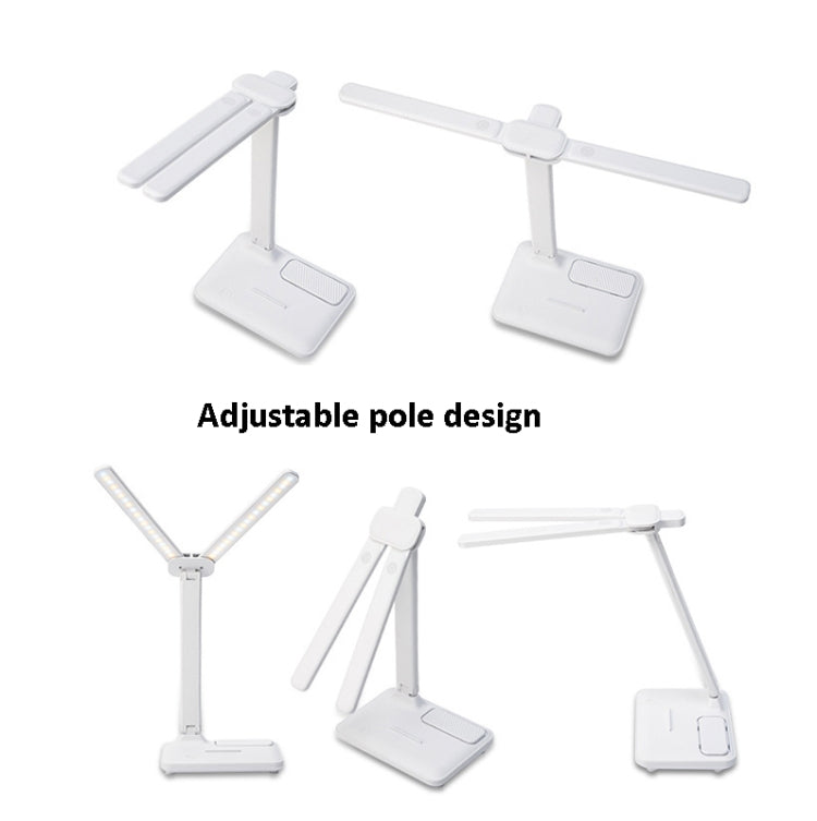 Lampada da scrivania a doppia testa con illuminazione a LED, stile:, Plug-in Version+Cable, Rechargeable 3600mAh+Cable, Rechargeable  4000mAh+Cable