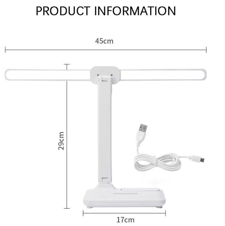 Lampada da scrivania a doppia testa con illuminazione a LED, stile:, Plug-in Version+Cable, Rechargeable 3600mAh+Cable, Rechargeable  4000mAh+Cable