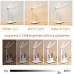 Lampada da scrivania a doppia testa con illuminazione a LED, stile:, Plug-in Version+Cable, Rechargeable 3600mAh+Cable, Rechargeable  4000mAh+Cable