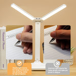 Lampada da scrivania a doppia testa con illuminazione a LED, stile:, Plug-in Version+Cable, Rechargeable 3600mAh+Cable, Rechargeable  4000mAh+Cable