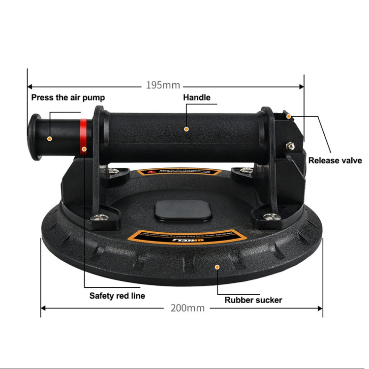Pompa a gas da 8 pollici Ventosa per pompaggio a vuoto Forte aspirazione Ventosa per maneggio resistente, 8 Inch Vacuum Gas Pump