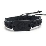5 PCS B01916 Bracciale da uomo in pelle con testa di lupo, B01916
