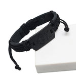 5 PCS B01916 Bracciale da uomo in pelle con testa di lupo, B01916