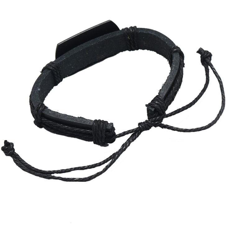 5 PCS B01916 Bracciale da uomo in pelle con testa di lupo, B01916