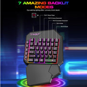 Tastiera a una mano per giochi mobili T-WOLF ， Specifiche ：, T19 Keyboard, TF-900 Set, Keyboard + Mouse + Throne