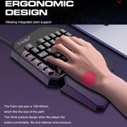 Tastiera a una mano per giochi mobili T-WOLF ， Specifiche ：, T19 Keyboard, TF-900 Set, Keyboard + Mouse + Throne