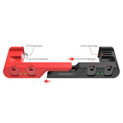 DOBE TNS-0122 Dock di ricarica per gamepad 4 in 1 per Switch OLED, TNS-0122 Red Black, TNS-0122 White Black