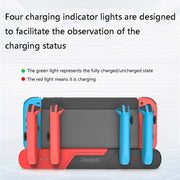 DOBE TNS-0122 Dock di ricarica per gamepad 4 in 1 per Switch OLED, TNS-0122 Red Black, TNS-0122 White Black