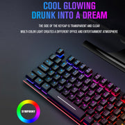 LD-126 Tastiera luminosa 4 in 1 + mouse + auricolare + set di tappetini per mouse