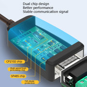 DTECH DT-5019 Cavo di conversione da USB a RS485 / RS422, chip FT232, lunghezza:, 0.5m, 1.5m
