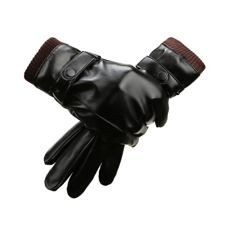 Guanti da equitazione in PU con fodera in peluche caldo autunno inverno da uomo, 01