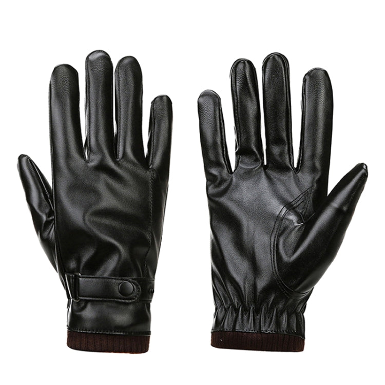 Guanti da equitazione in PU con fodera in peluche caldo autunno inverno da uomo, 01