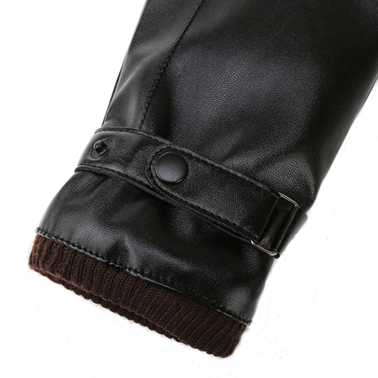 Guanti da equitazione in PU con fodera in peluche caldo autunno inverno da uomo, 01