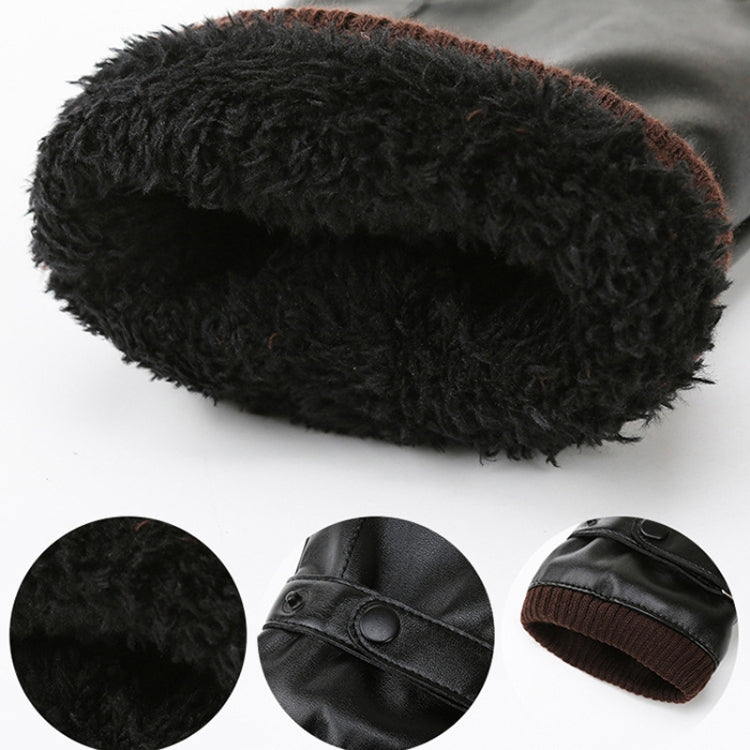 Guanti da equitazione in PU con fodera in peluche caldo autunno inverno da uomo, 01