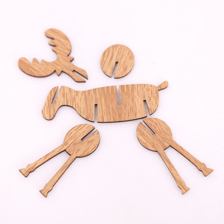 Decorazioni natalizie in legno renna set 2 pezzi L e S