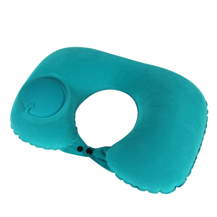 Cuscino da viaggio gonfiabile per la protezione del collo a forma di U, Flocked U009-01（Peacock Green ）, Flocked U009-03（Light Gray）, Flocked U009-04（Medium Blue）, Flocked U009-02（Rose Red）, Flocked U009-05（Dark Blue）, Flocked U009-060（Sky Blue）       ...