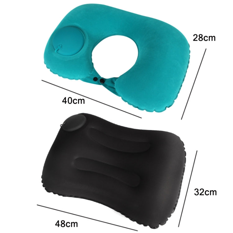 Cuscino da viaggio gonfiabile per la protezione del collo a forma di U, Flocked U009-01（Peacock Green ）, Flocked U009-03（Light Gray）, Flocked U009-04（Medium Blue）, Flocked U009-02（Rose Red）, Flocked U009-05（Dark Blue）, Flocked U009-060（Sky Blue）       ...