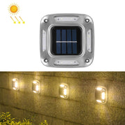 Lampada solare da parete 8 LED in acciaio inox IP65